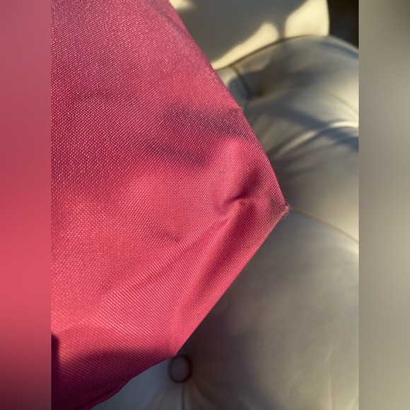 Longchamp Le Pliage Original Medium Tote Hot Pink Magenta Nylon Brown Leather - Picture 4 of 16